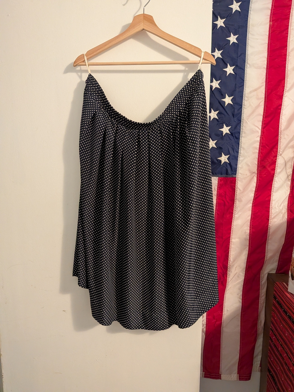 Black Polka Dot A-Line Skirt with Elastic Waist